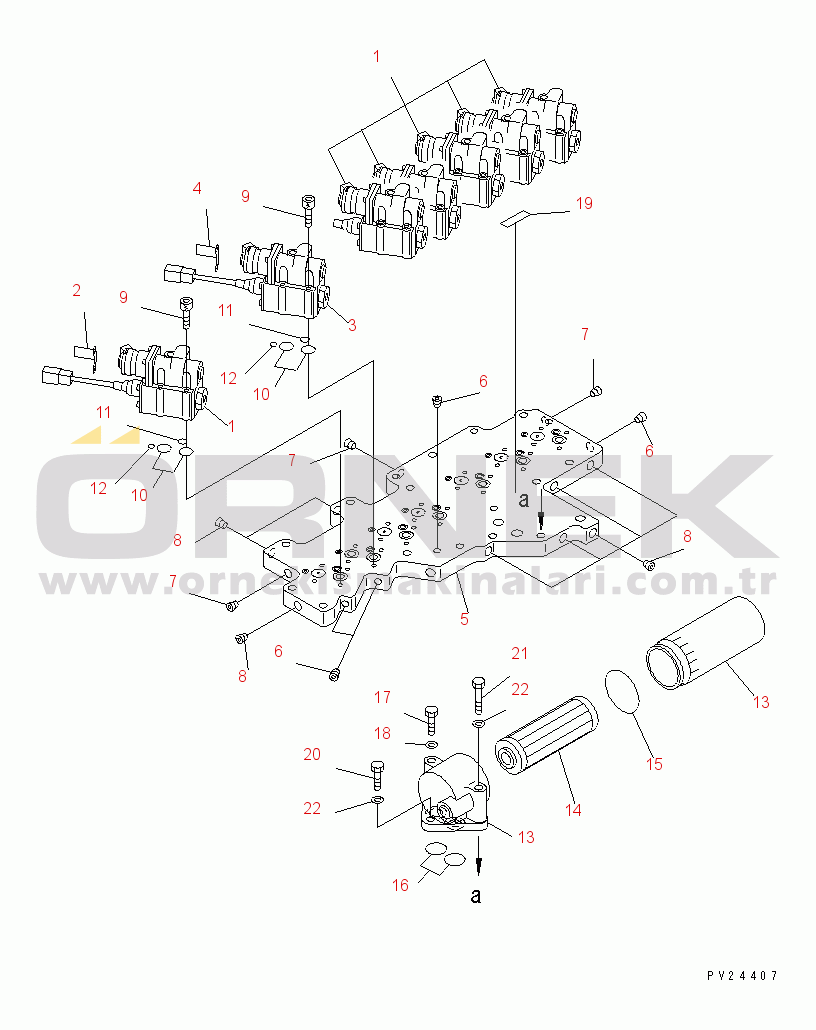 Komatsu HD255-5EO S/N 1001-UP TRANSMISSION CONTROL VALVE