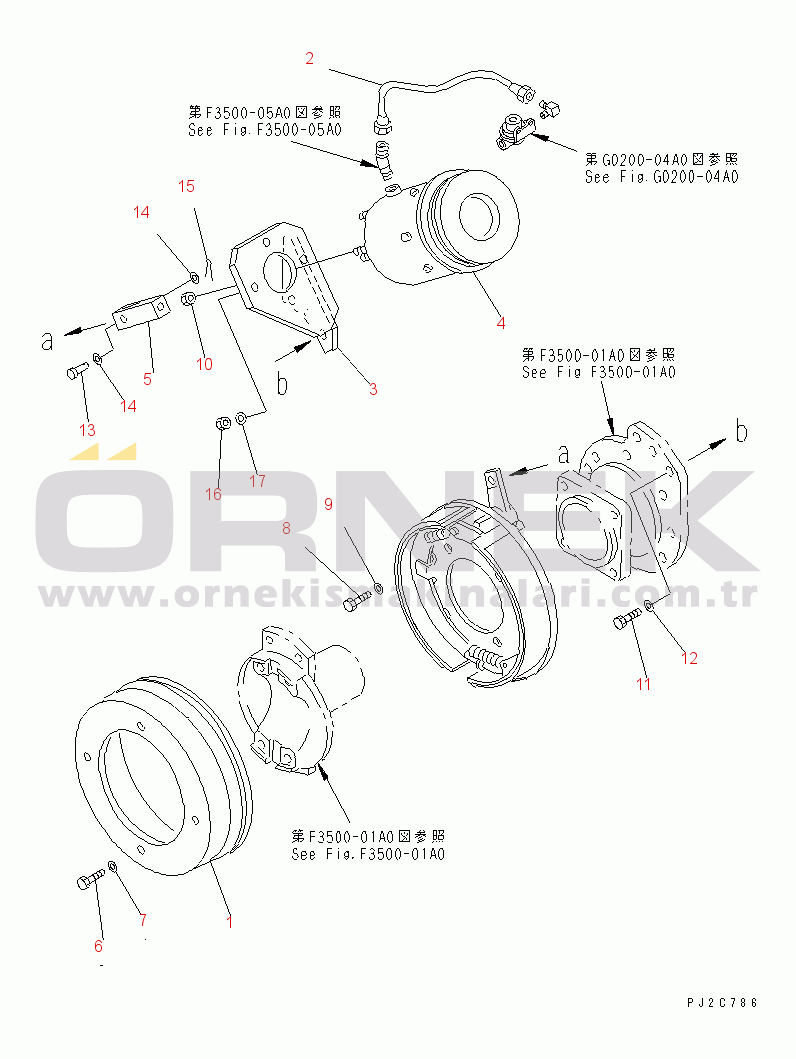 Komatsu HD255-5EO S/N 1001-UP REAR AXLE (PARKING BRAKE) (2/2)(#1312-)
