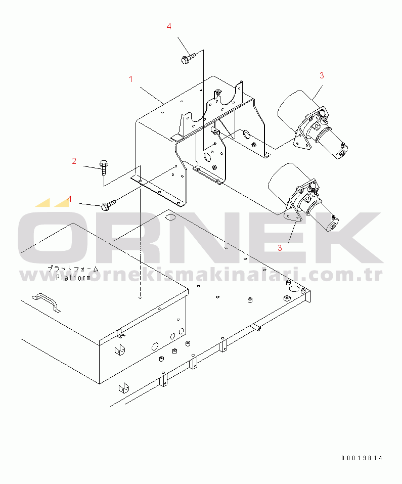 Komatsu HD255-5EO S/N 1001-UP PLATFORM (REAR BRAKE CHAMBER RELATED PARTS)(#1601-)