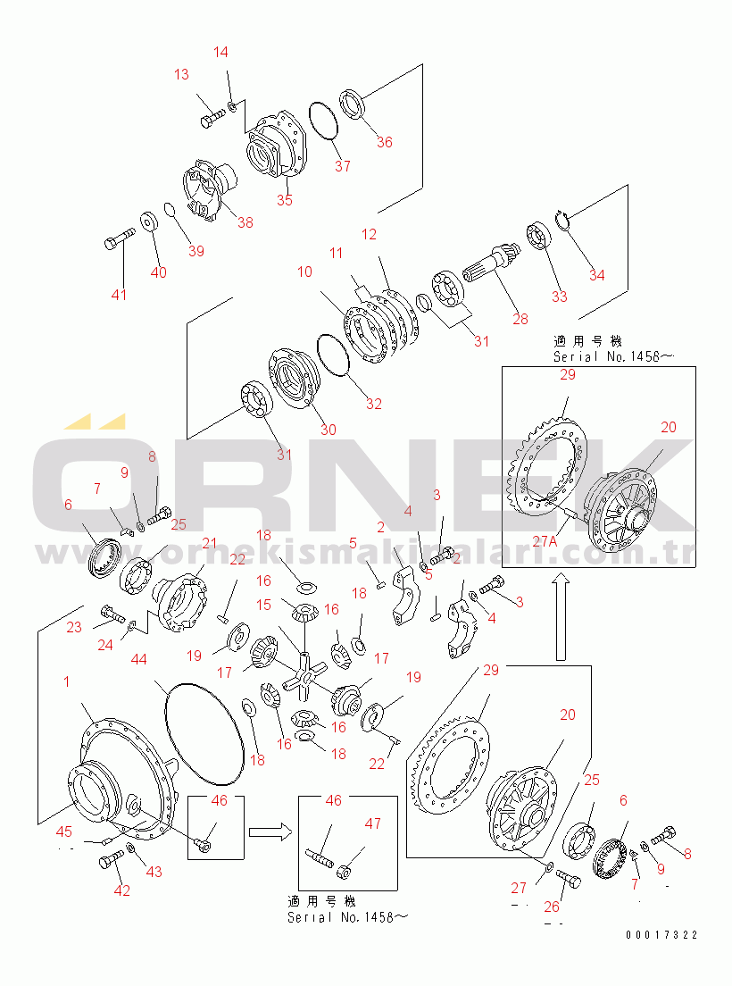 Komatsu HD255-5 S/N 1001-UP REAR AXLE (REAR DIFFERENTIAL)(#1312-)
