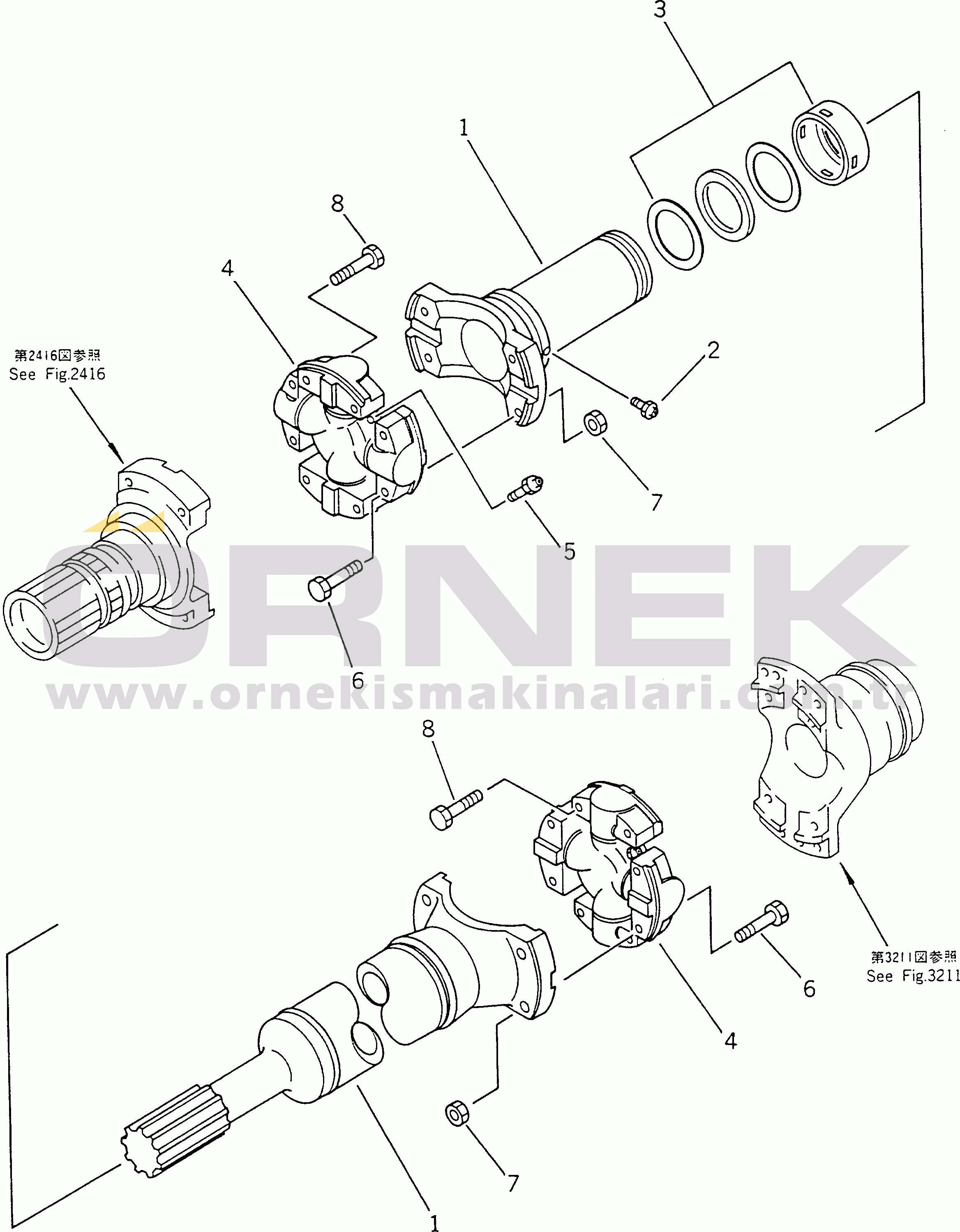 Komatsu HD325-5 S/N 2001-UP DRIVE SHAFT(#2001-2263)