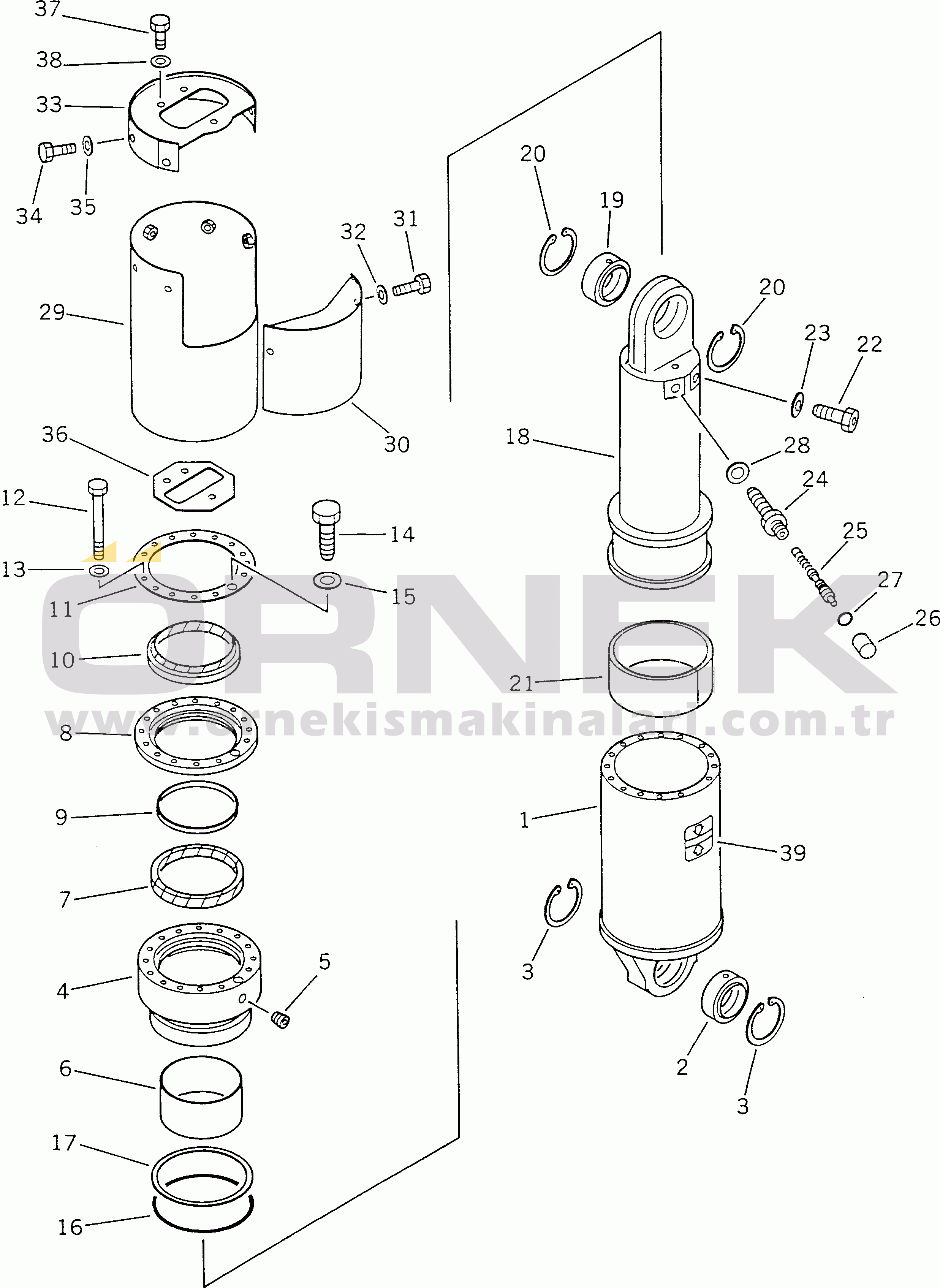 Komatsu HD325-5 S/N 2001-UP REAR SUSPENSION(#2001-2261)