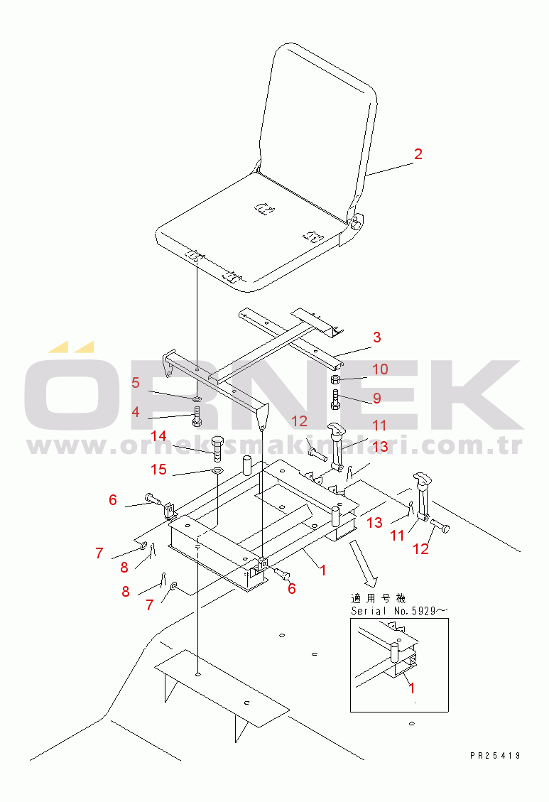 Komatsu HD325-6 S/N 5001-UP AUXILIARY SEAT (WITH AUTO RETARDER)(#5485-)