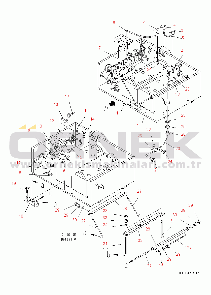 Komatsu HD325-7 S/N 7001-UP HOOD (BATTERY) (WITH GAS SPRING)