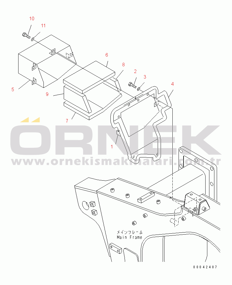 Komatsu HD325-7 S/N 7001-UP ENGINE SIDE COVER (R.H. 3/3)