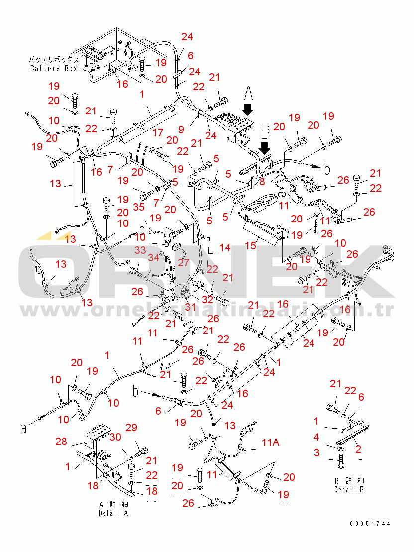 Komatsu HD405-7 S/N 3001-7593 ELECTRICAL SYSTEM (MAIN HARNESS)(#3001-)