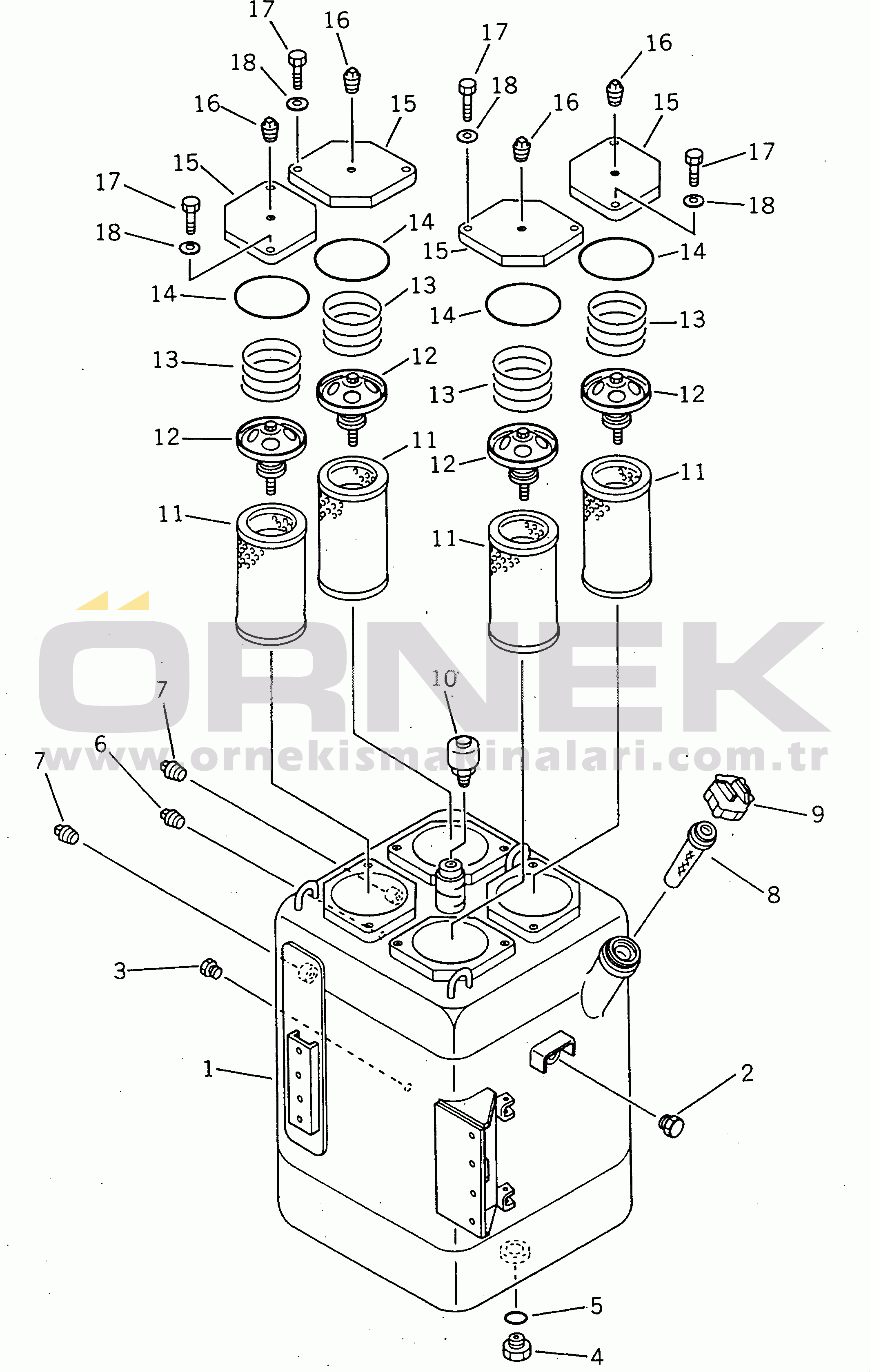 Komatsu HD465-3 S/N 2001-UP HYDRAULIC TANK(#2001-2185)