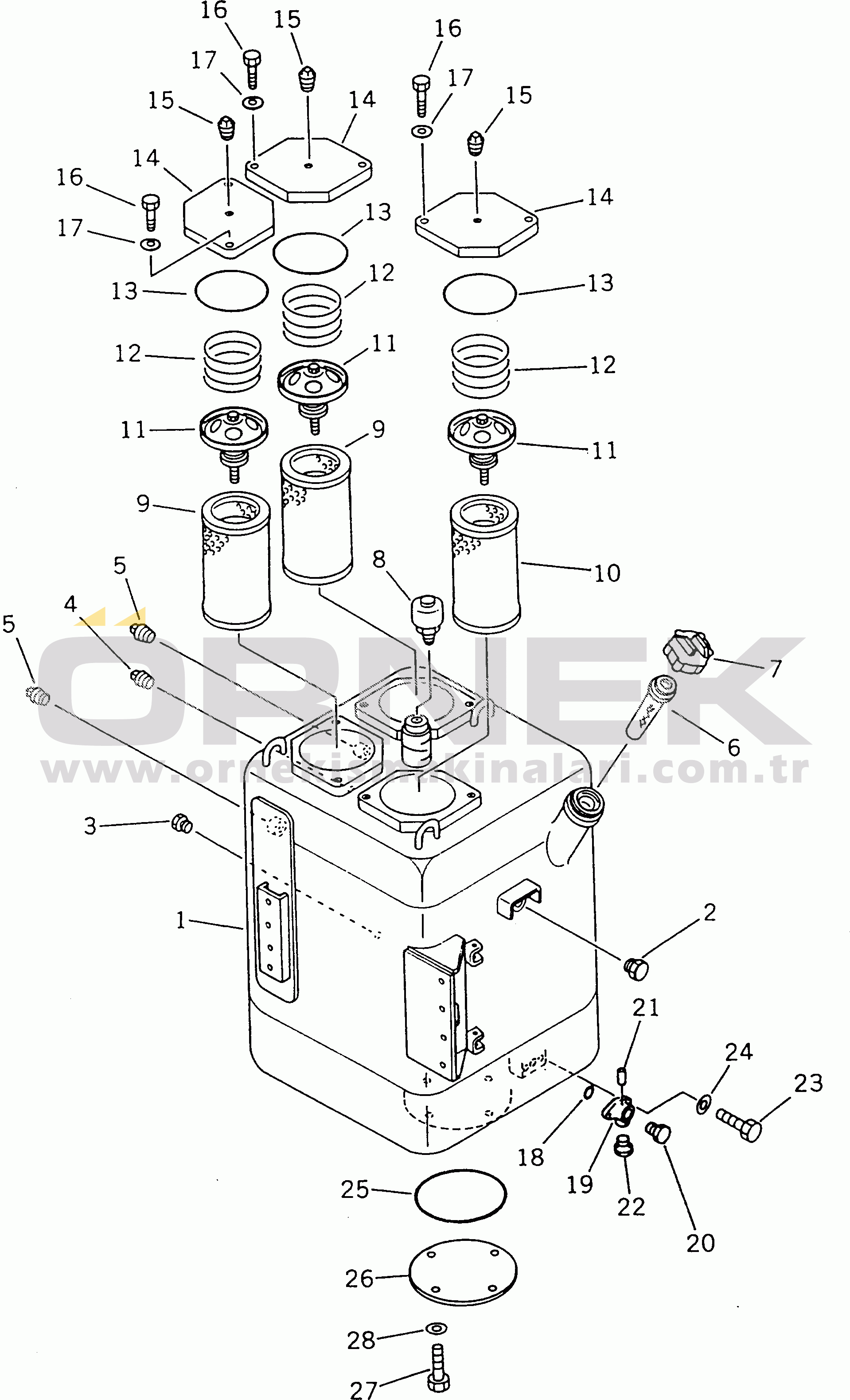 Komatsu HD465-3 S/N 2001-UP HYDRAULIC TANK(#2186-)