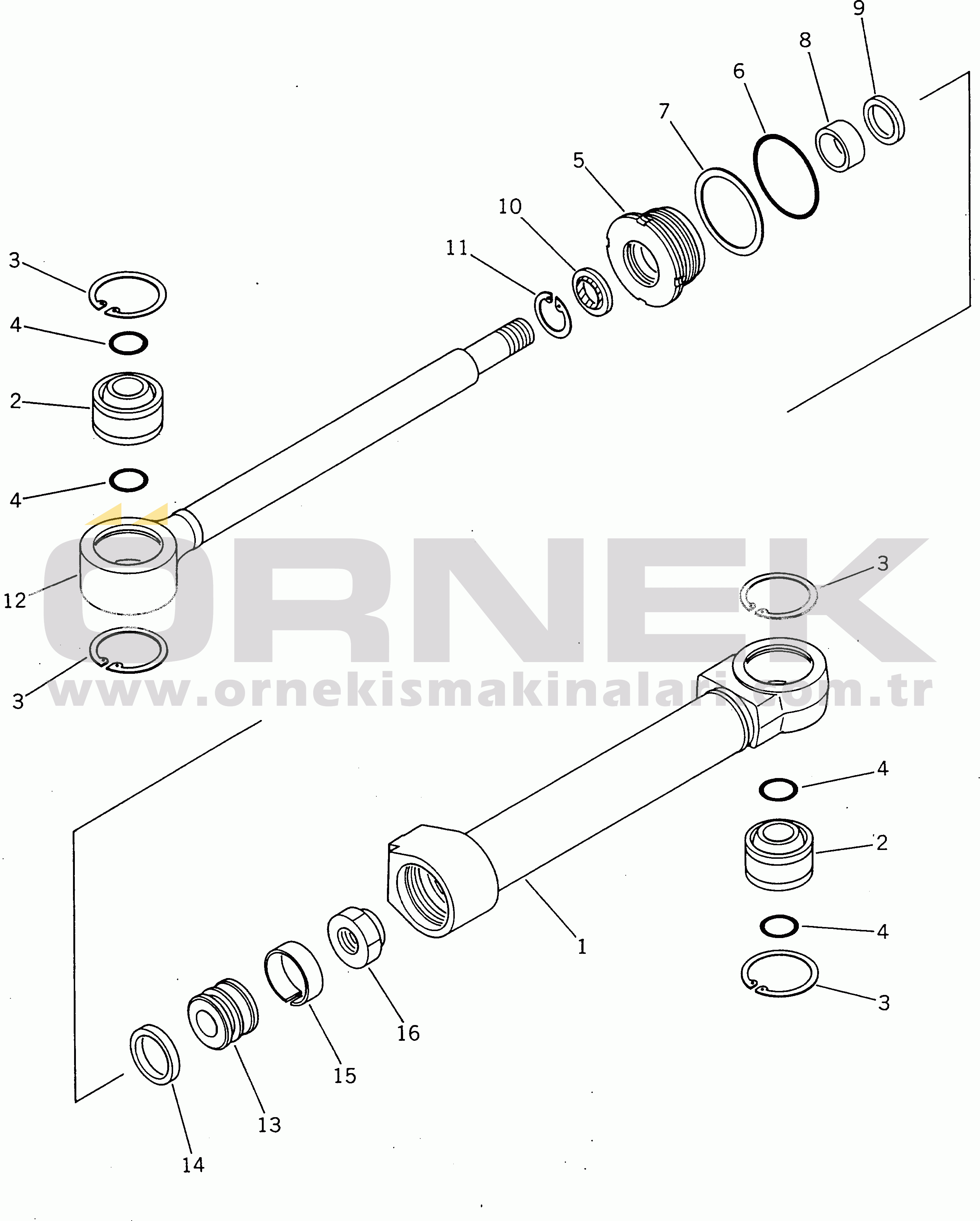 Komatsu HD465-3 S/N 2001-UP STEERING CYLINDER (FOR 21.00-35-36PR TIRES)