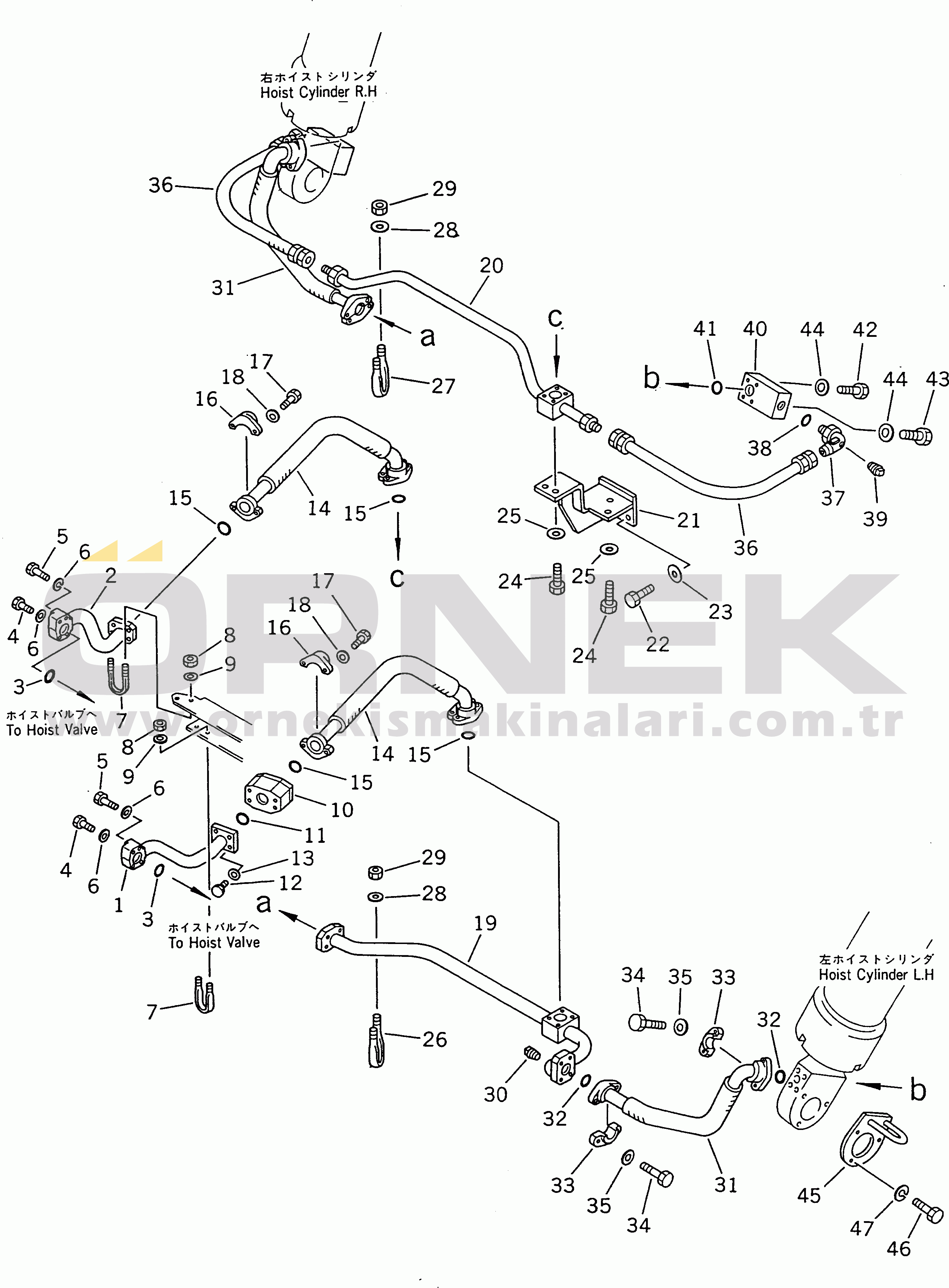 Komatsu HD465-3 S/N 2001-UP HYDRAULIC PIPING (3/12)