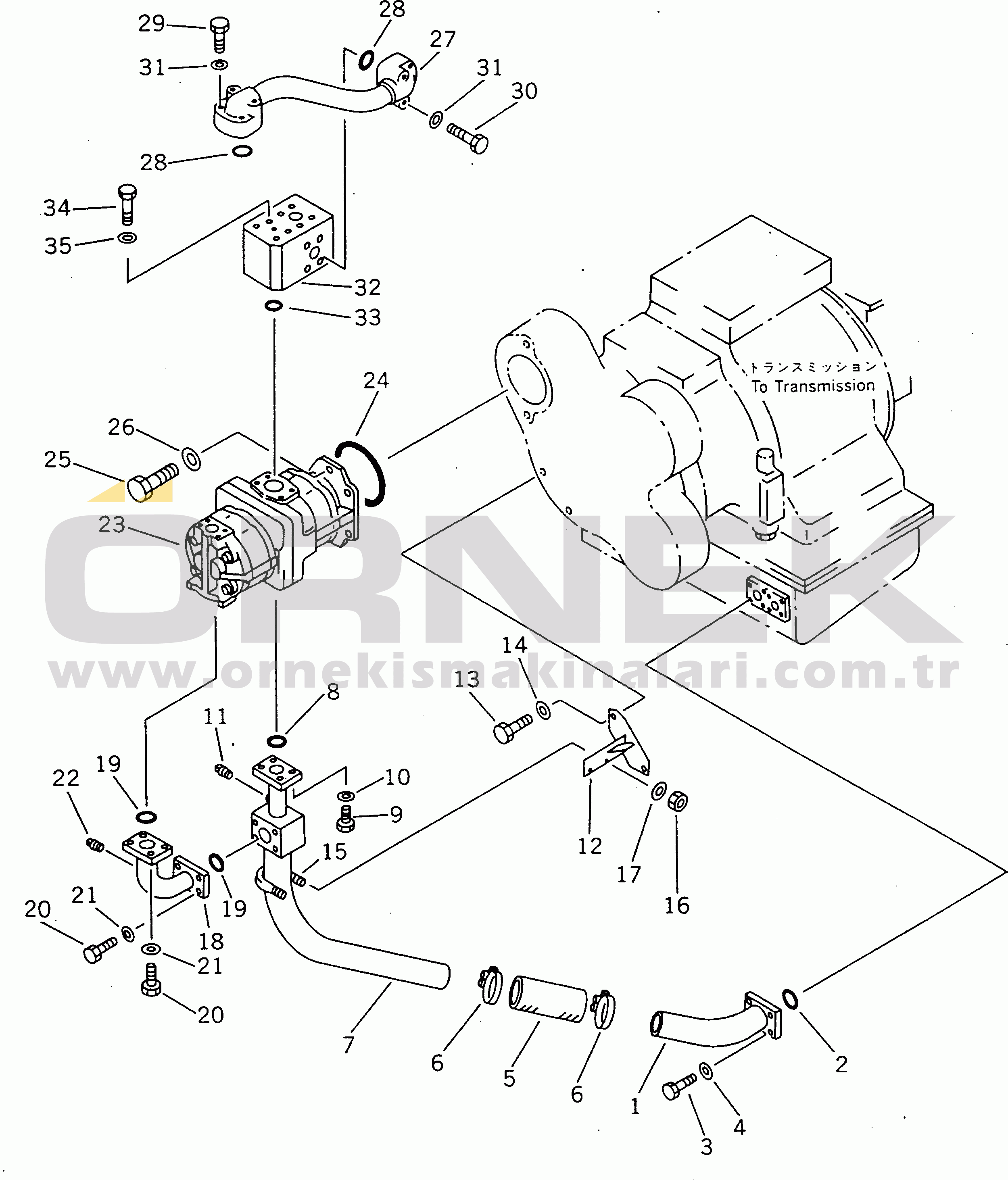 Komatsu HD465-3 S/N 2001-UP HYDRAULIC PIPING (4/12)