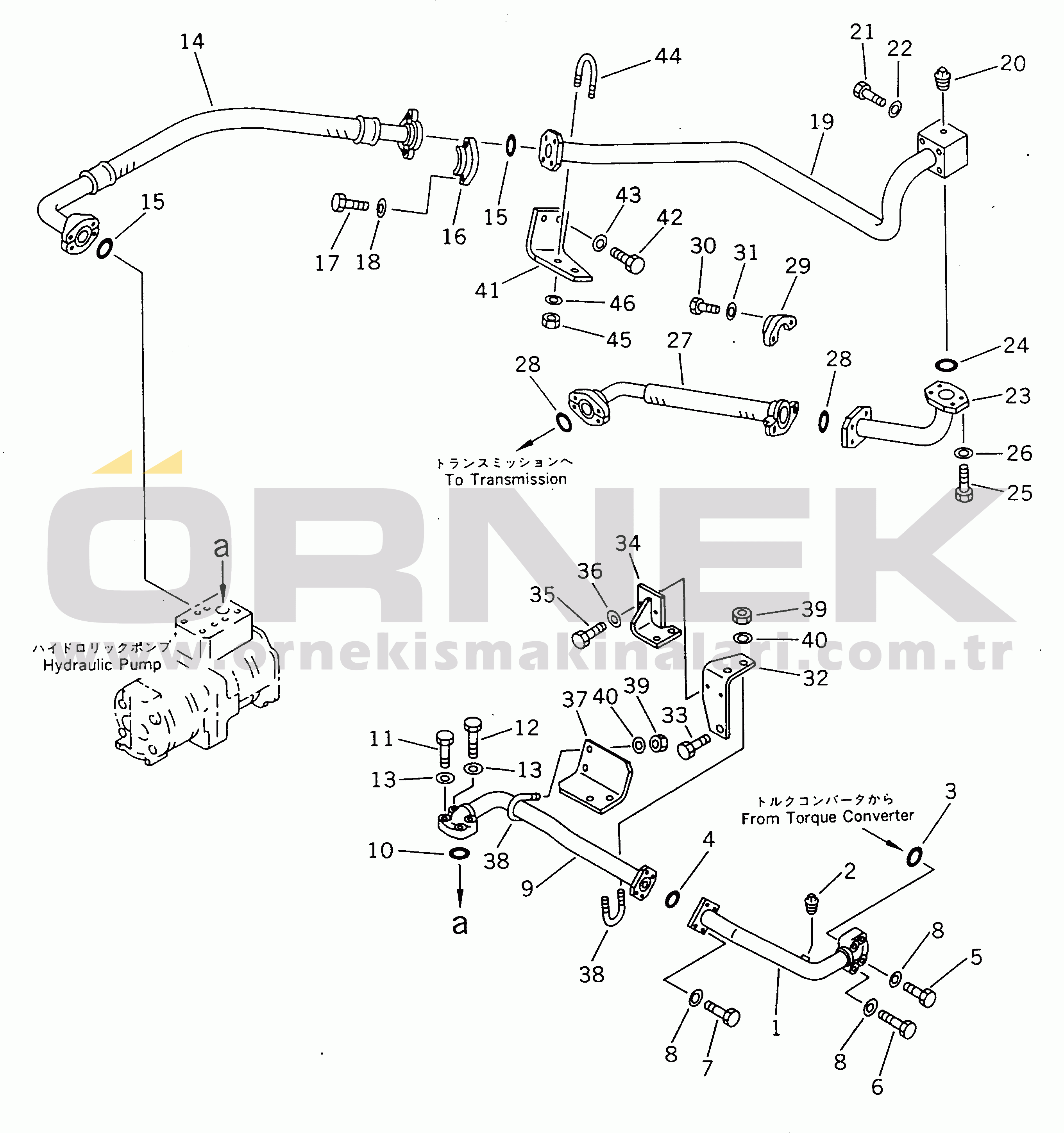 Komatsu HD465-3 S/N 2001-UP HYDRAULIC PIPING (6/12)(#2113-)