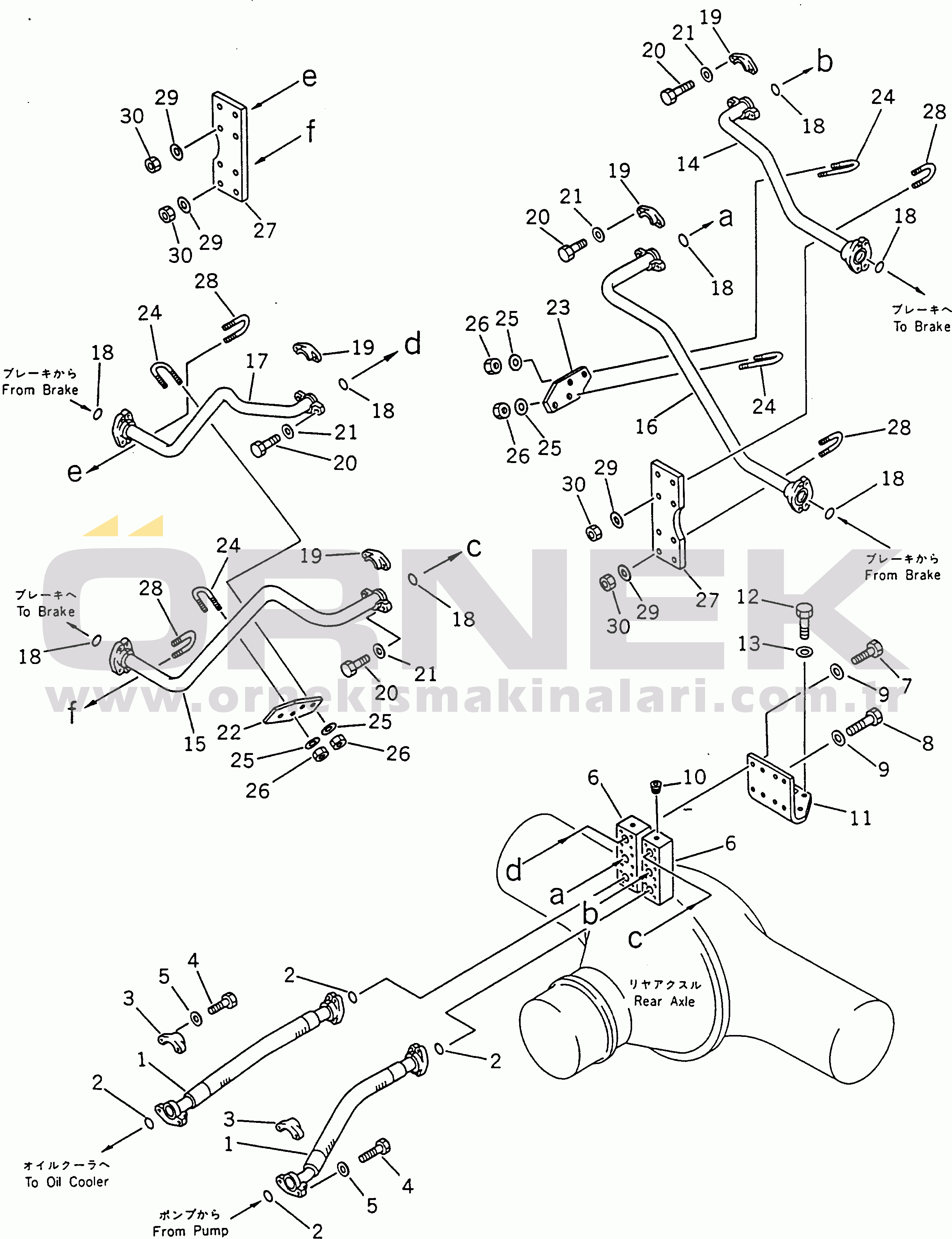 Komatsu HD465-3 S/N 2001-UP HYDRAULIC PIPING (7/12)