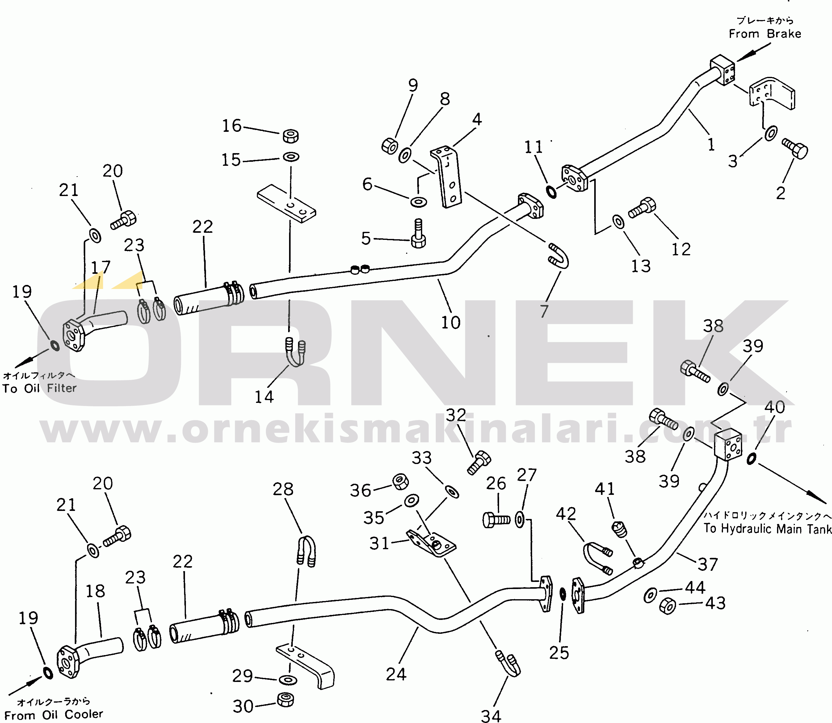 Komatsu HD465-3 S/N 2001-UP HYDRAULIC PIPING (8/12)