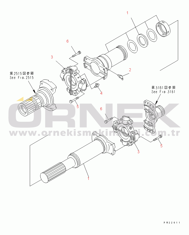 Komatsu HD465-5 S/N 4001-UP DRIVE SHAFT