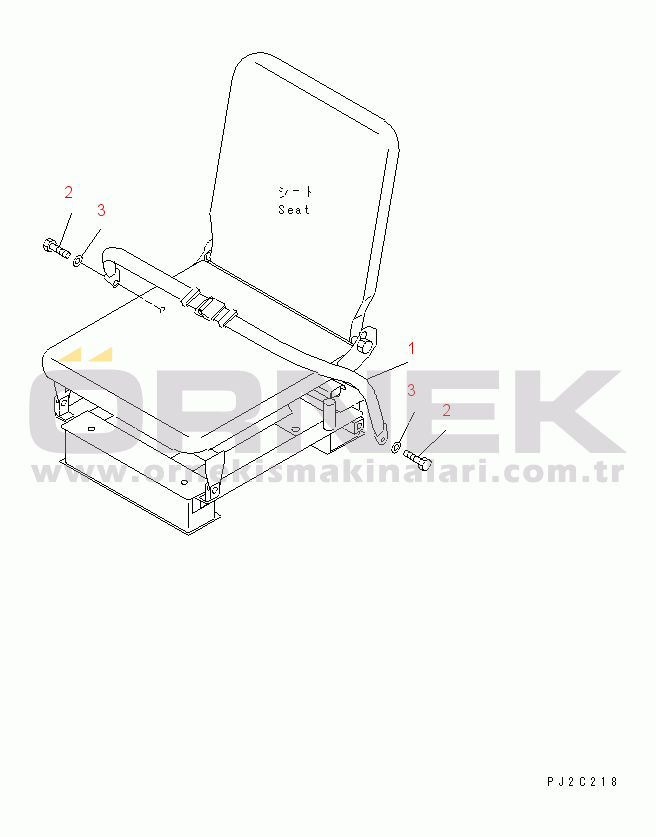 Komatsu HD465-5 S/N 4001-UP AUXILIARY SEAT SEAT BELT(#4407-)