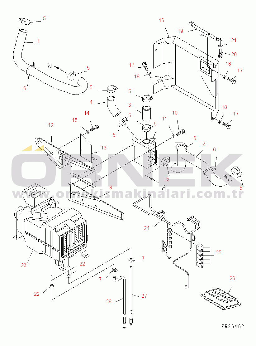 Komatsu HD465-5 S/N 4001-UP AIR CONDITIONER (6/8) (AIR CONDITIONER UNIT AND AIR DUCT) (2/2)(#4626-)