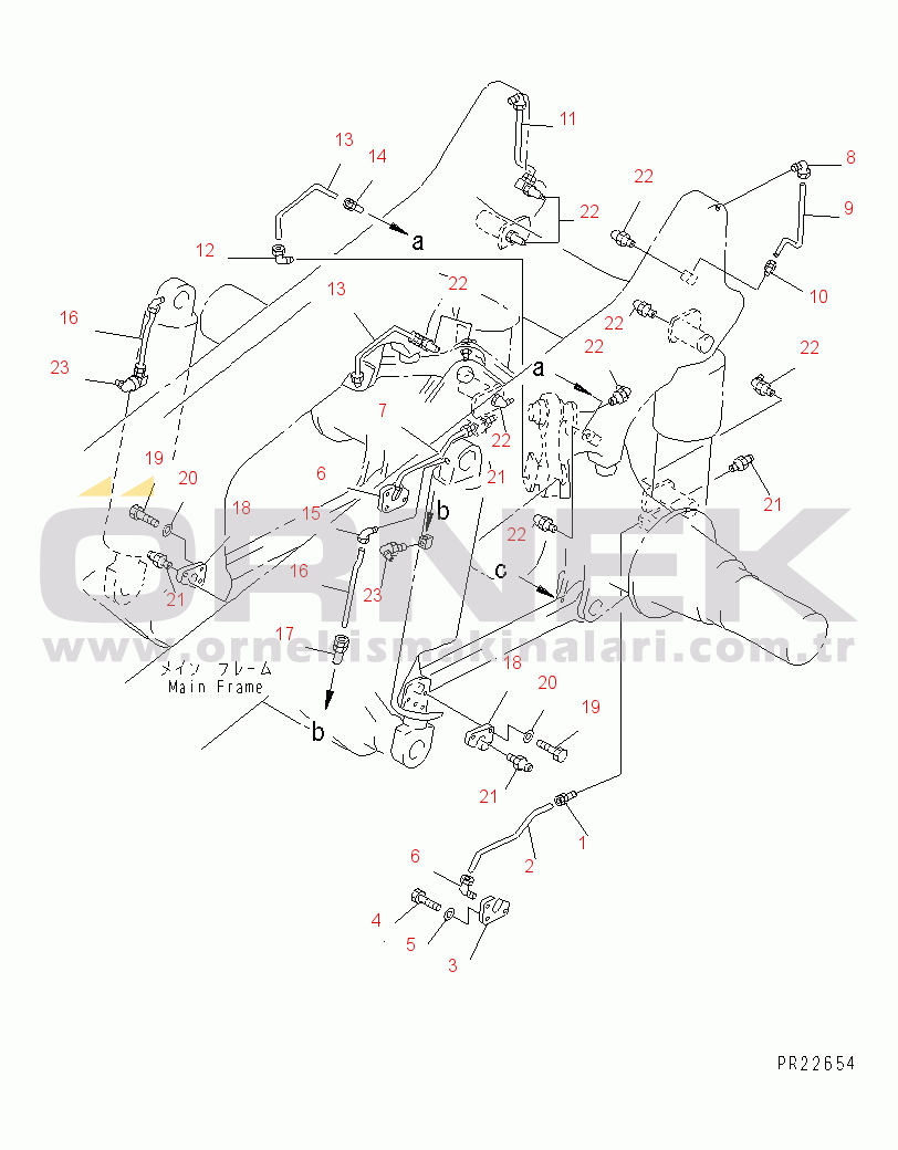 Komatsu HD465-5 S/N 4001-UP REAR LUBRICATION PIPING(#4001-4821)
