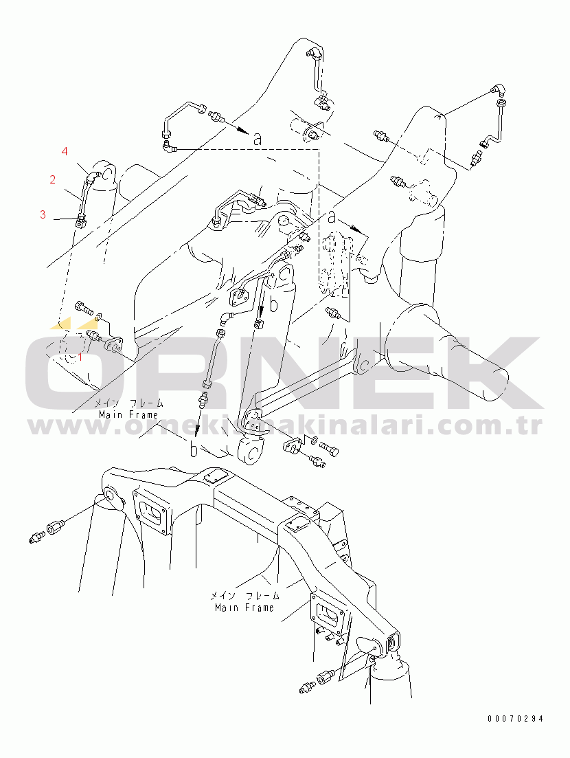 Komatsu HD465-7 S/N 7001-UP REAR LUBRICATION PIPING (R.H.)(#7739-)