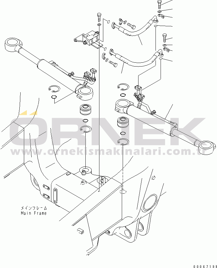 Komatsu HD605-7E0 S/N 8001-10731 (ecot3) STEERING CYLINDER (L.H.)(#10271-)