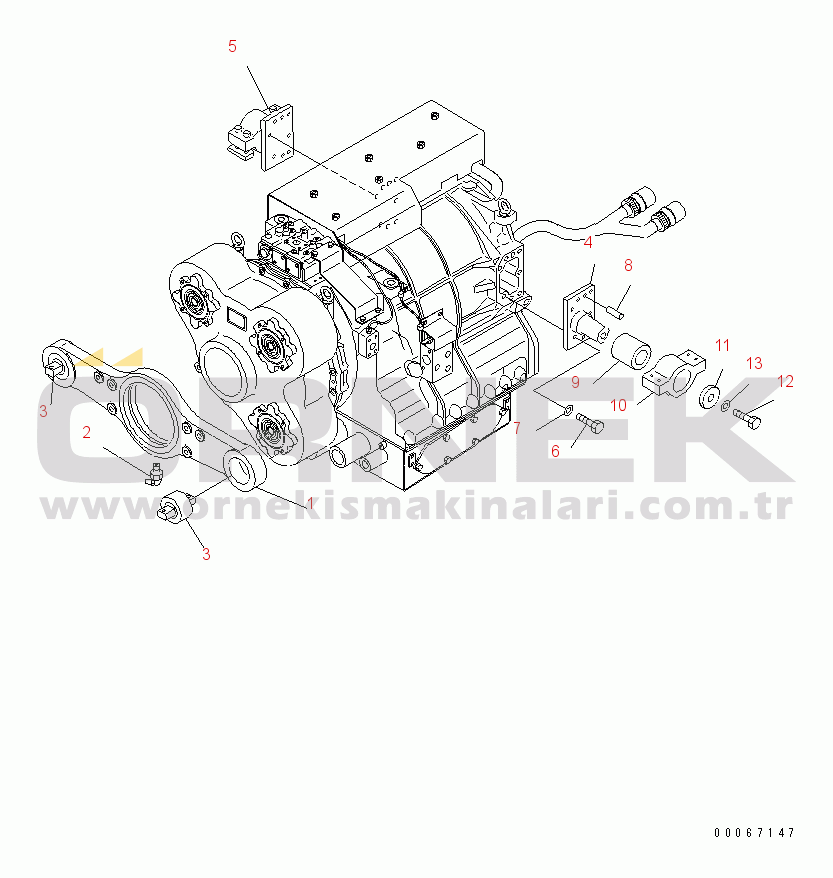 Komatsu HD605-7R S/N 15001-15351 (W/O EGR) TRANSMISSION MOUNTING PARTS(#15025-)