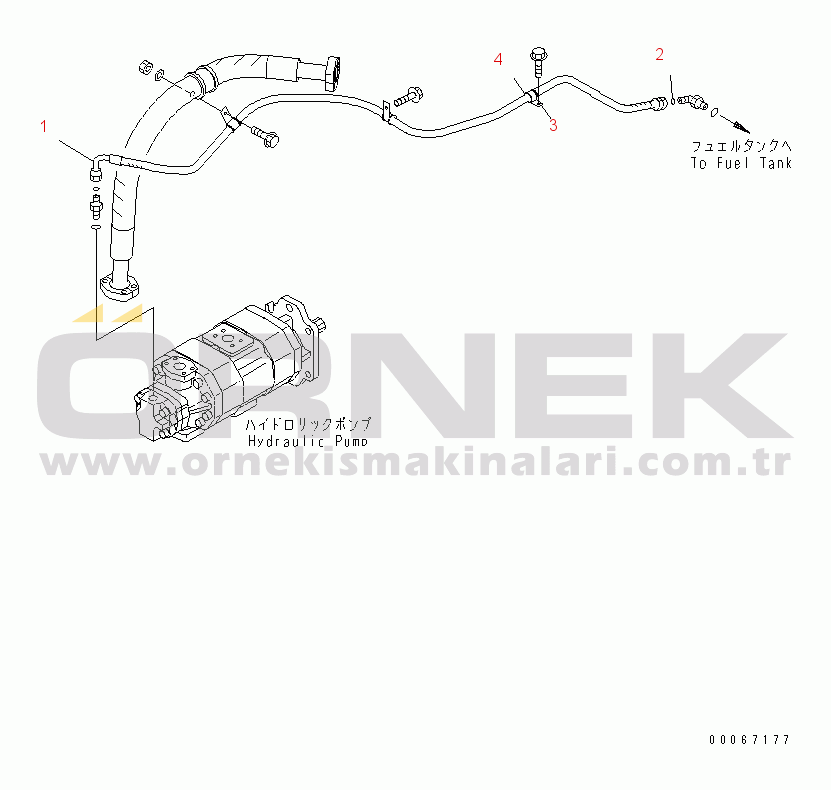 Komatsu HD605-7R S/N 15001-15351 (W/O EGR) DUMP CONTROL LINE(#15025-15109)