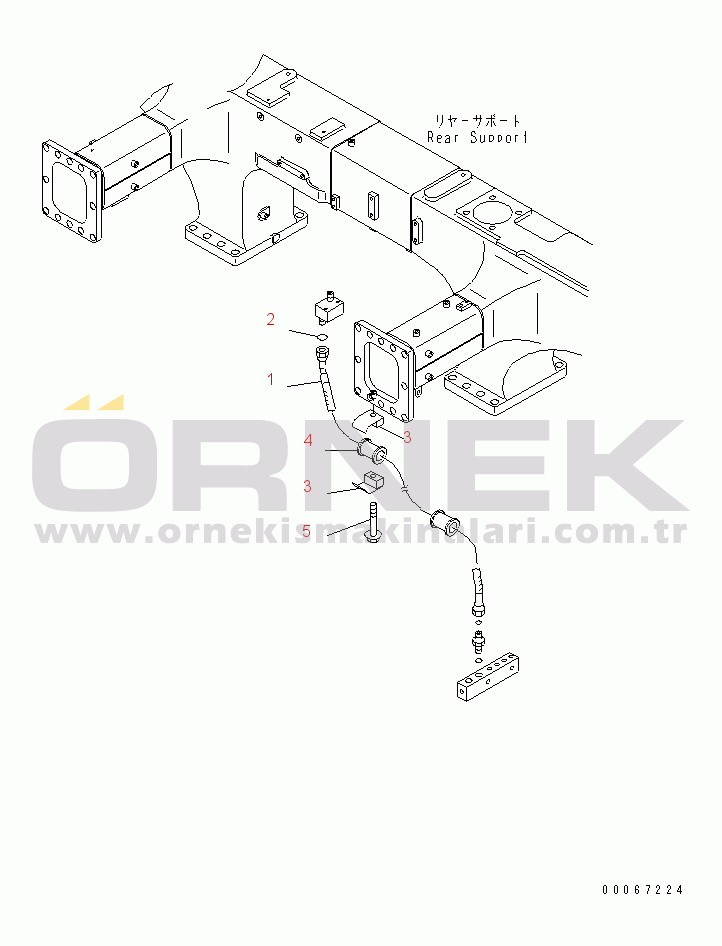 Komatsu HD605-7R S/N 15001-15351 (W/O EGR) BRAKE PIPING (FRONT LINE)(#15025-)