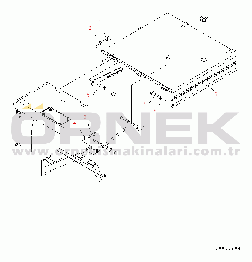 Komatsu HD605-7R S/N 15001-15351 (W/O EGR) HOOD (LINE)(#15025-)