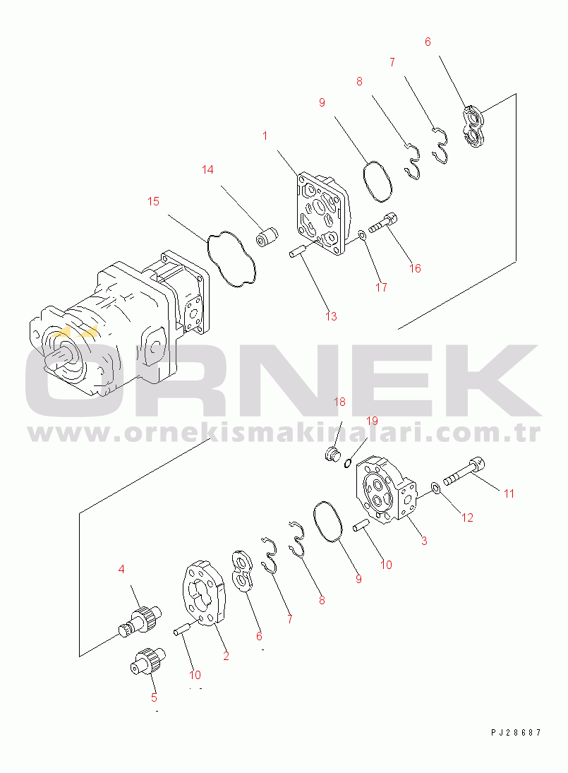 Komatsu HD605-7 S/N 7001-UP HYDRAULIC PUMP (3/3)