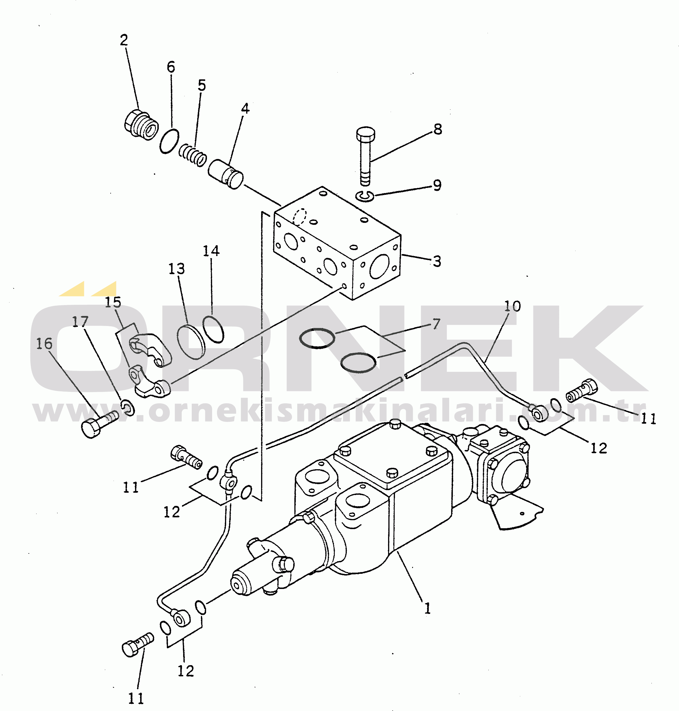 Komatsu HD680-2 S/N 1002-UP HOIST VALVE AND RELIEF VALVE(#1079-)