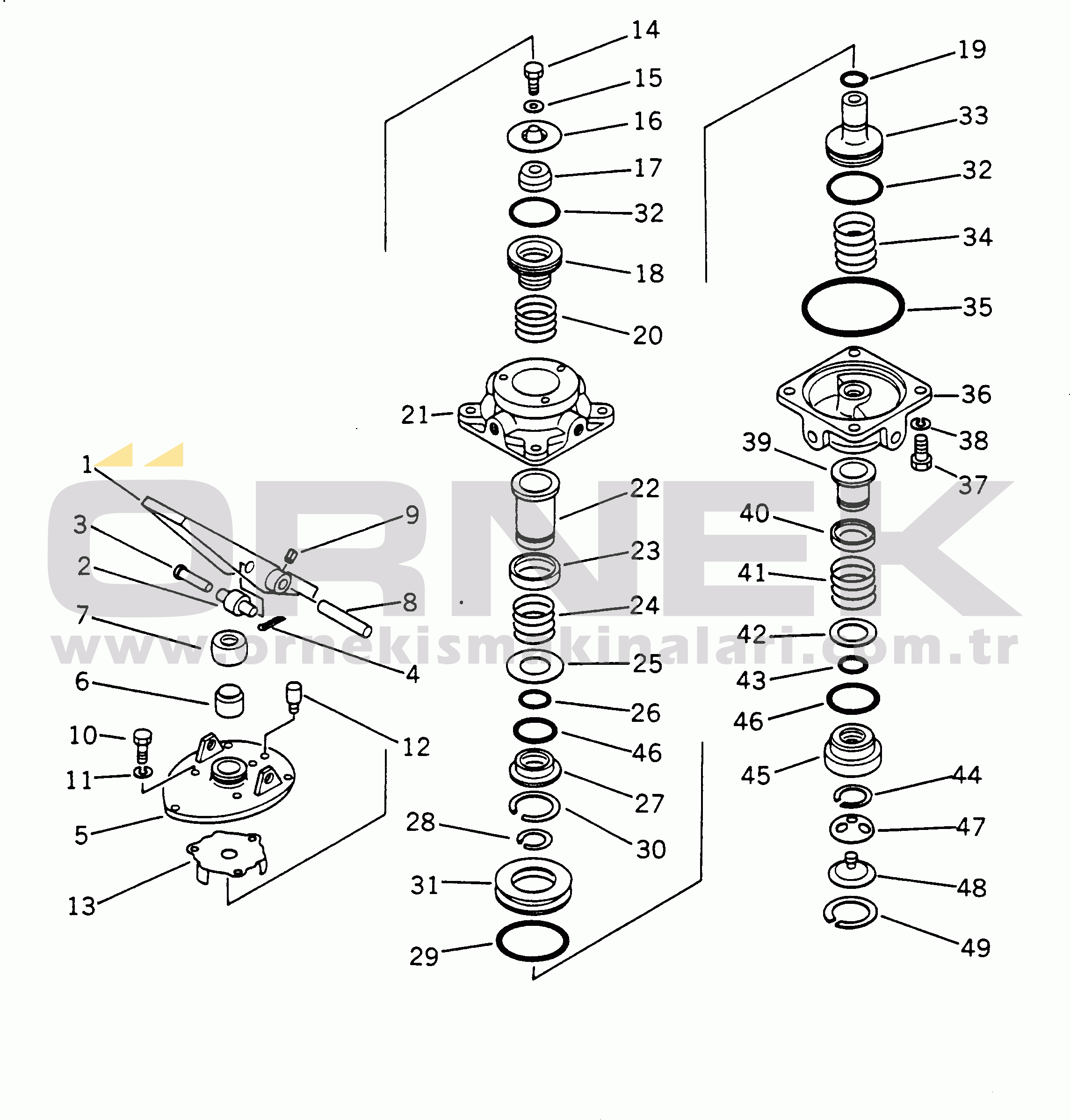 Komatsu HD780-1 S/N 1002-UP TREADLE AND BRAKE VALVE