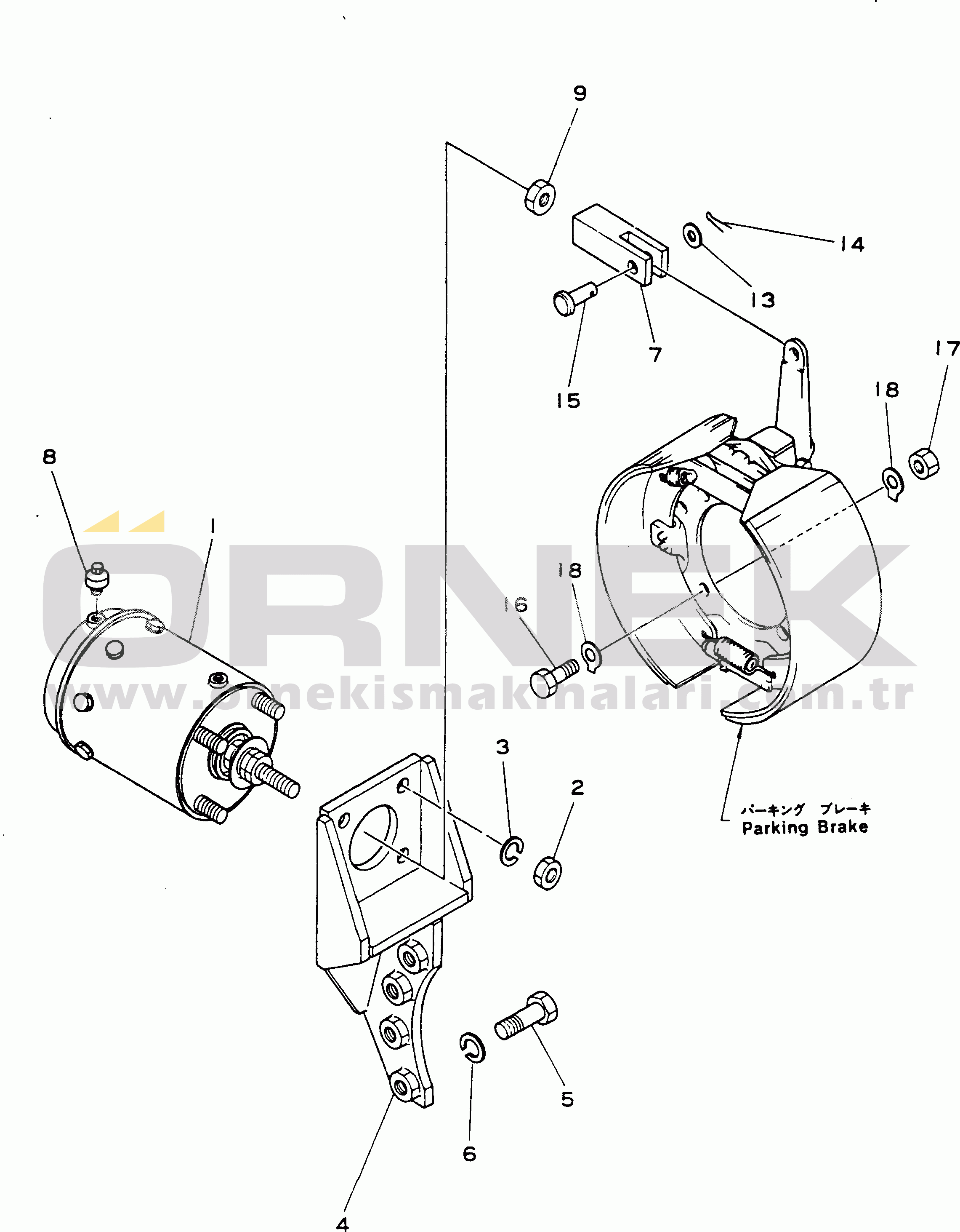 Komatsu HD780-1 S/N 1002-UP PARKING BRAKE ACTUATOR AND LINKAGE