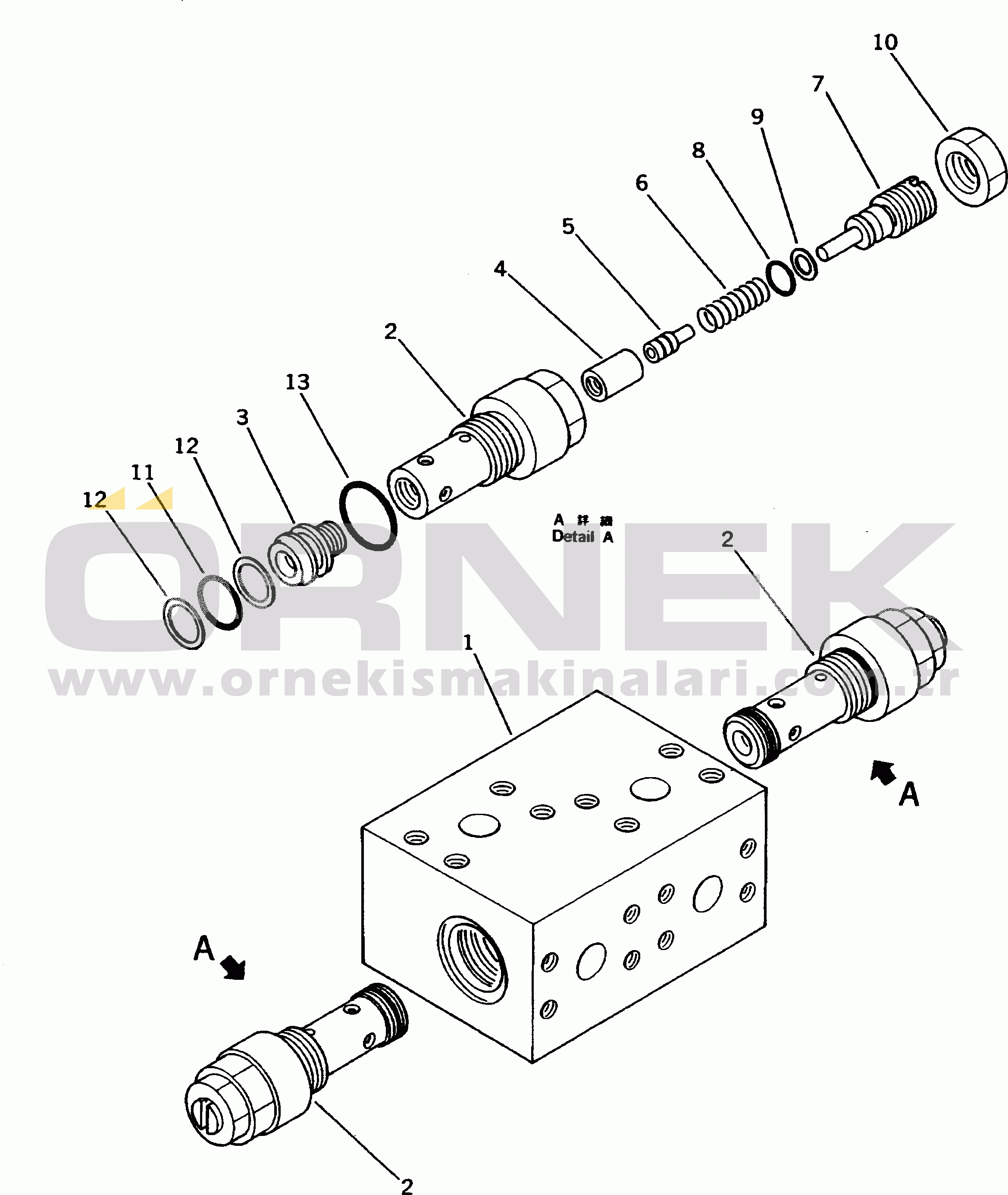 Komatsu HD785-3 S/N 2001-UP CROSSOVER RELIEF VALVE