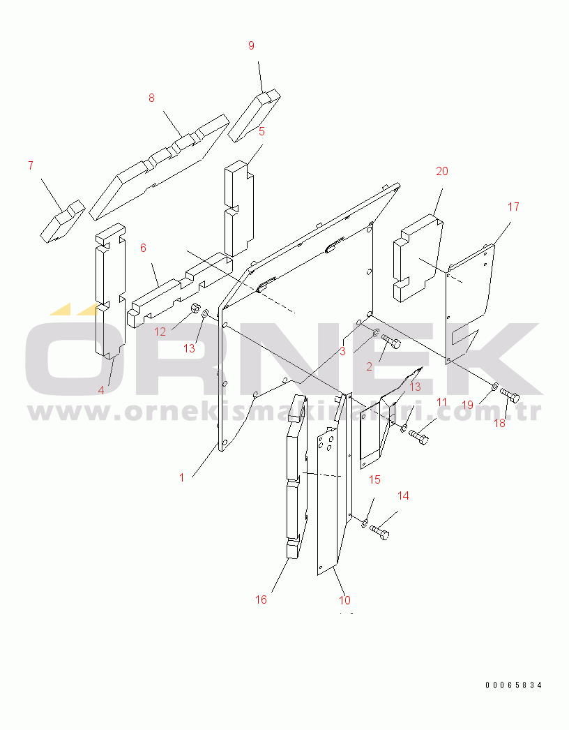 Komatsu HD785-5 S/N 4001-UP ENGINE SIDE COVER (LOW NOISE SPEC.) (1/5)