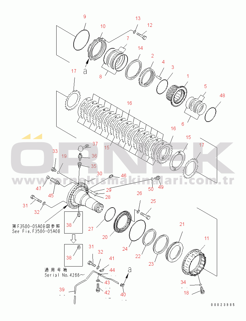Komatsu HD785-5 S/N 4001-UP REAR AXLE (REAR BRAKE) (L.H.)(#4254-)
