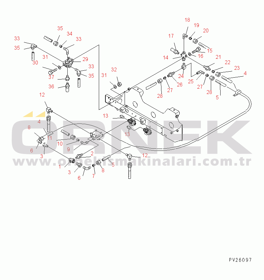 Komatsu HD785-5 S/N 4001-UP AIR TANK AND EQUIPMENT (CHECK VALVE RELATED) (1/2)