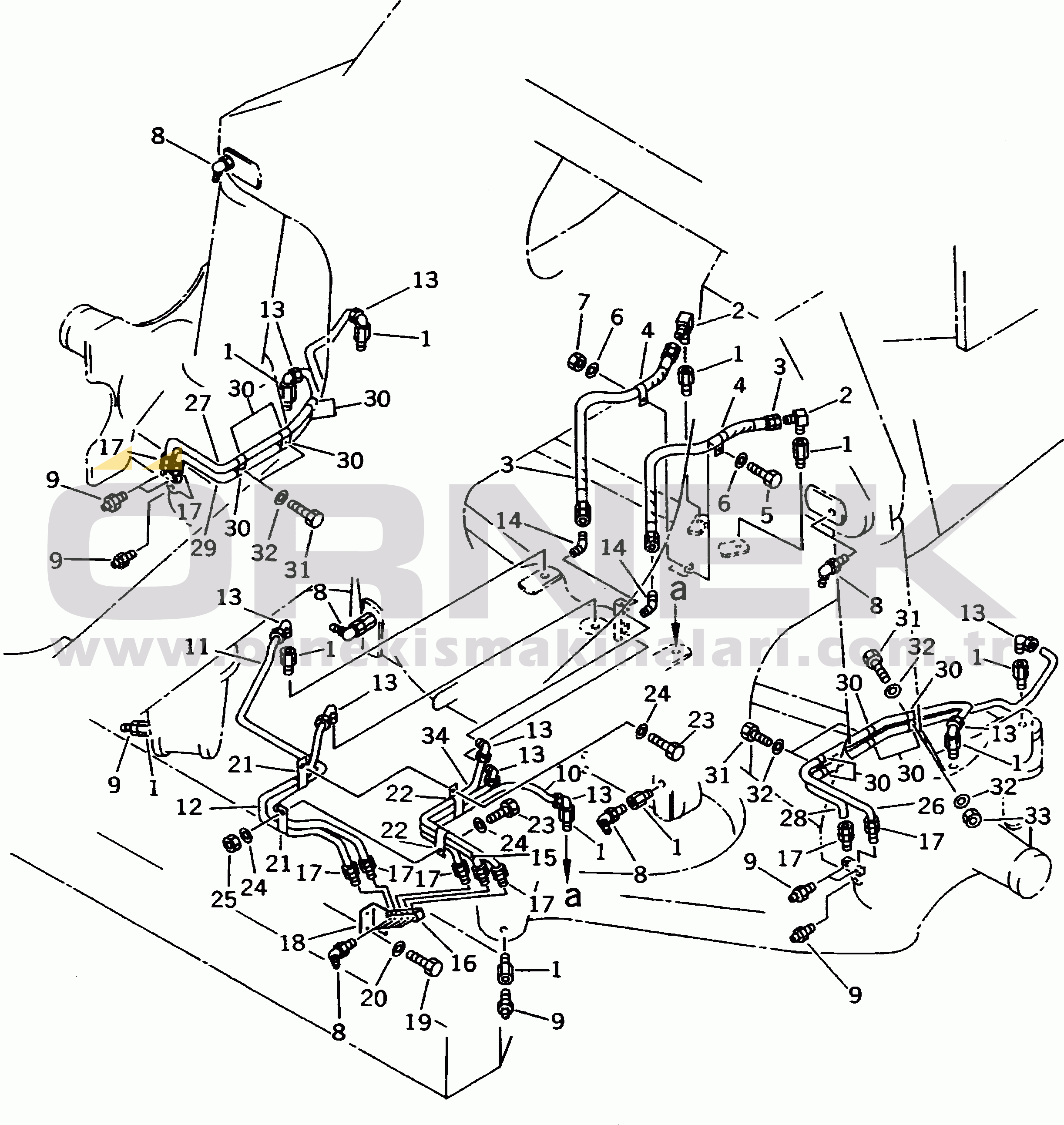Komatsu HD985-3 S/N 1001-UP FRONT LUBRICATION PIPING