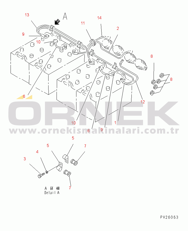 Komatsu HD985-5 S/N 1021-UP ELECTRICAL SYSTEM (BATTERY CABLE)(#1021-1072)