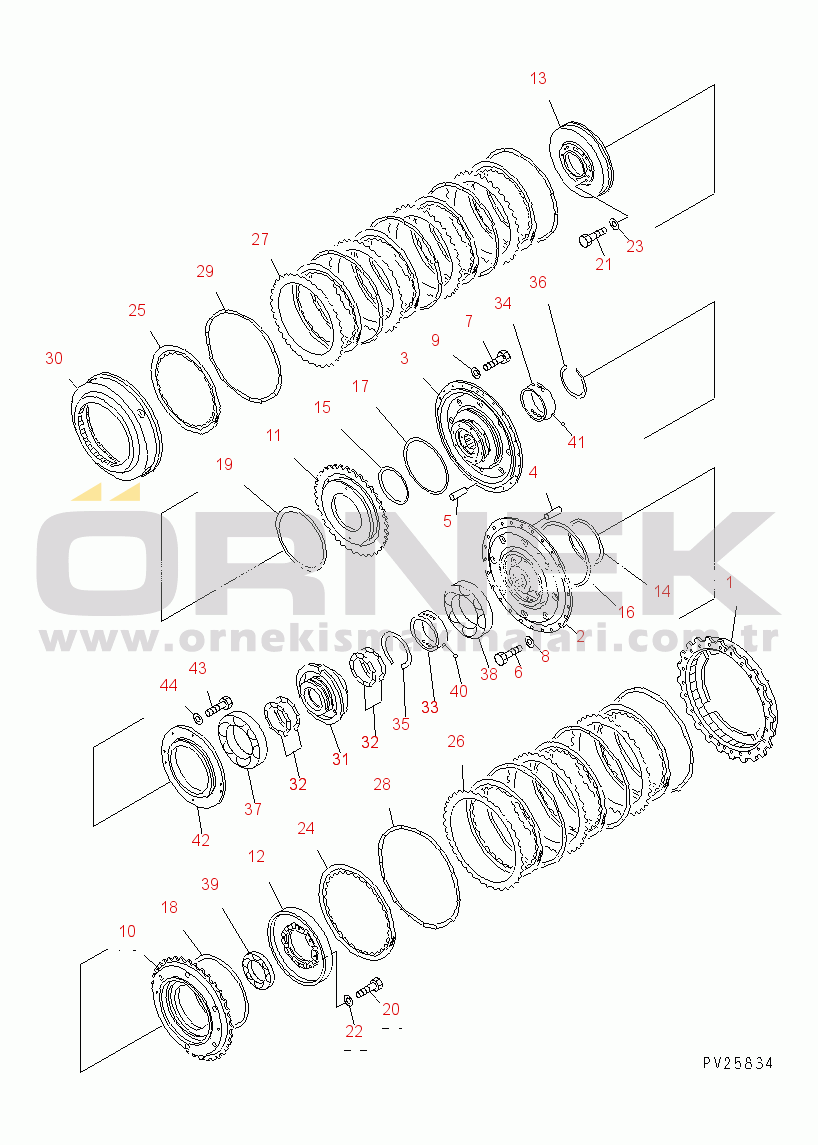 Komatsu HD985-5 S/N 1021-UP TRANSMISSION (3/8) (LOW AND 4TH CLUTCH)