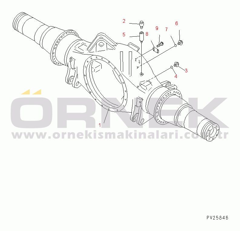 Komatsu HD985-5 S/N 1021-UP REAR AXLE (REAR AXLE HOUSING)(#1054-)