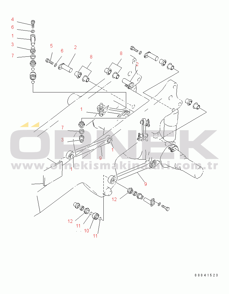 Komatsu HD985-5 S/N 1021-UP REAR AXLE SUPPORT(#1054-)