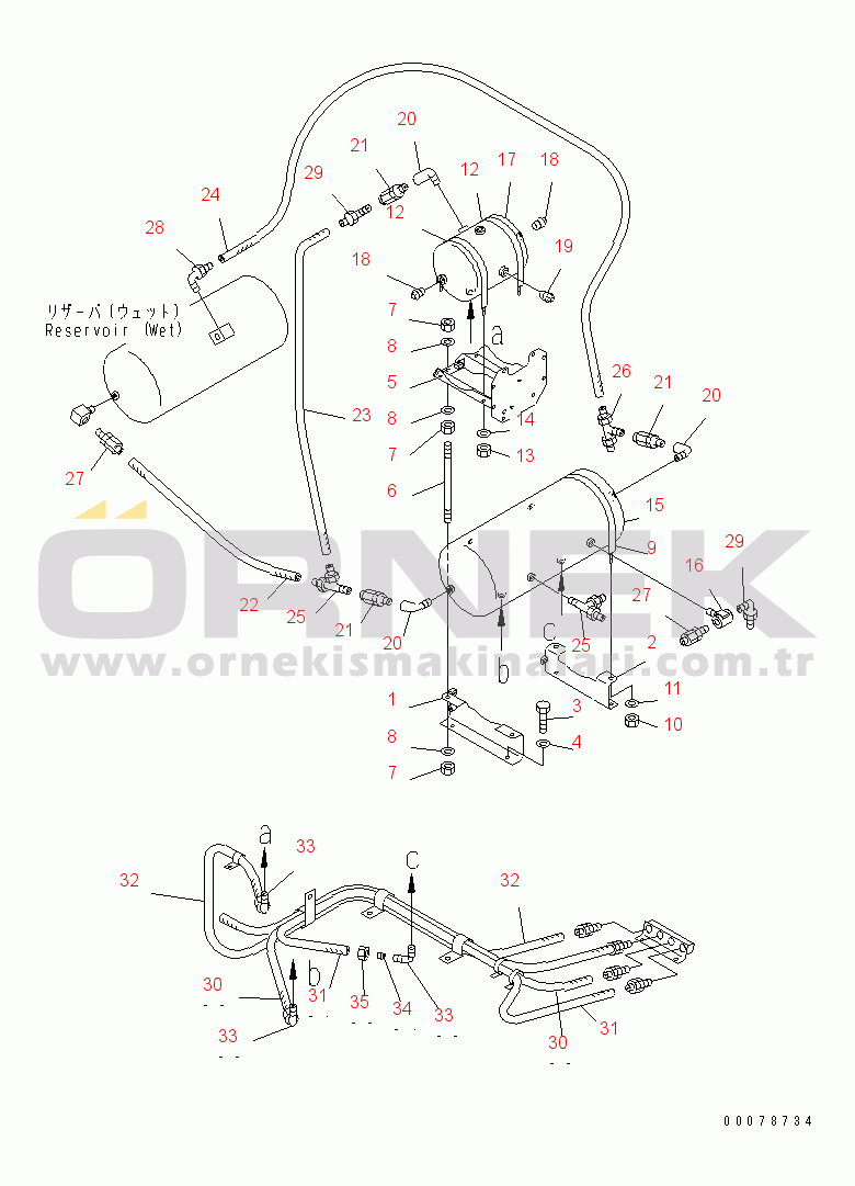 Komatsu HD985-5 S/N 1021-UP PLATFORM R.H. (DRY AIR TANK) (1/2)(#1093-)