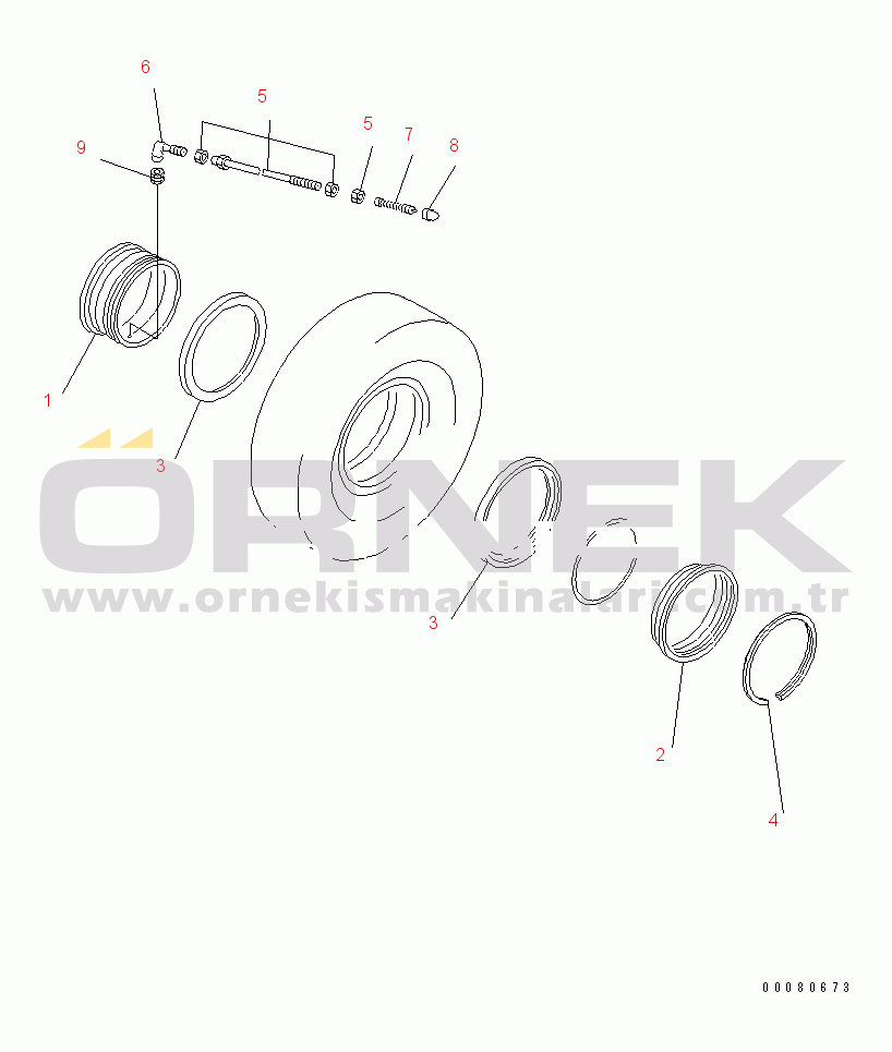 Komatsu HD985-5 S/N 1021-UP RIM (FRONT WHEEL)(#.-)