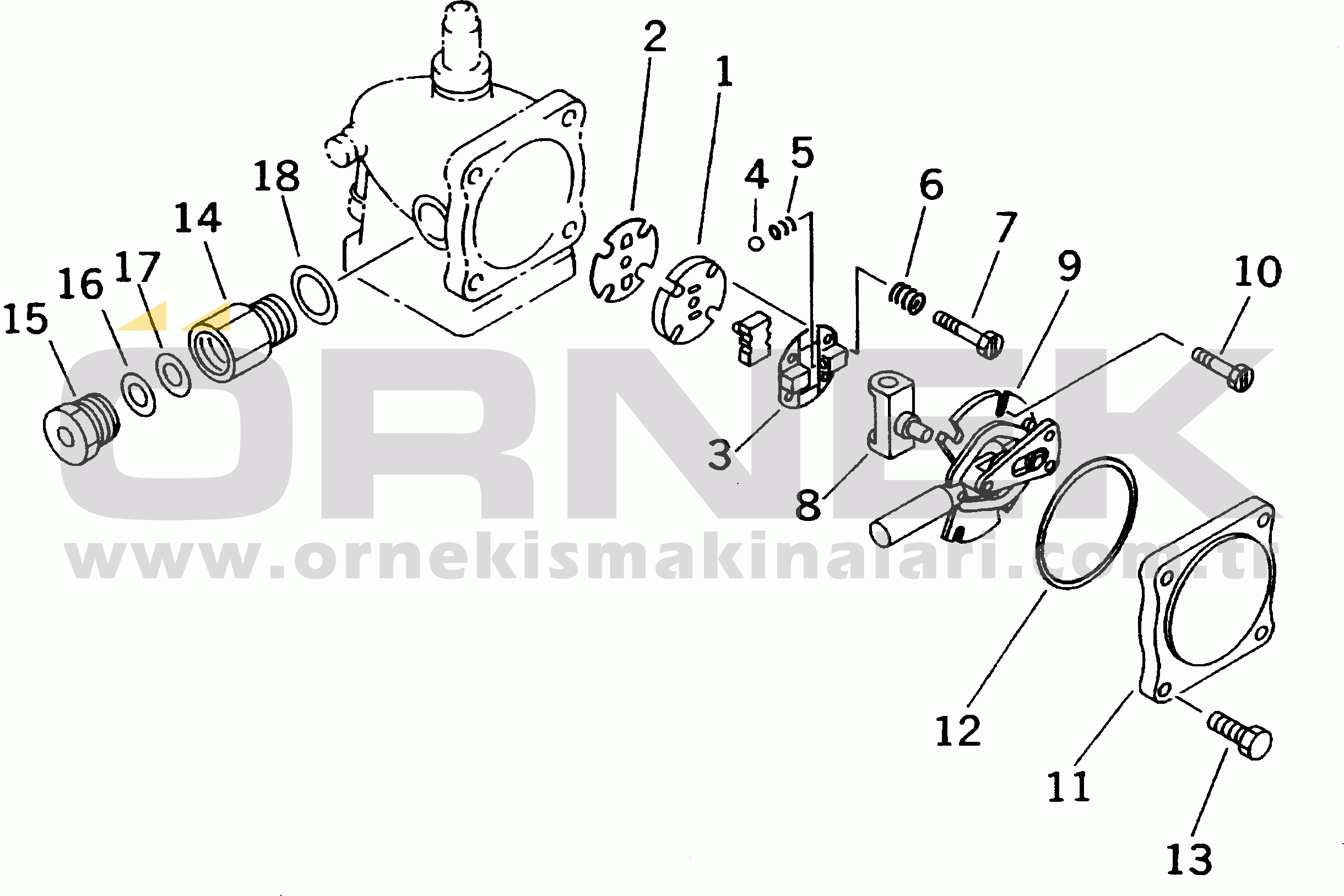 Komatsu HD985-5 S/N 1021-UP AUTO GREASE PUMP (3/7) (BARE PUMP) (3/3)