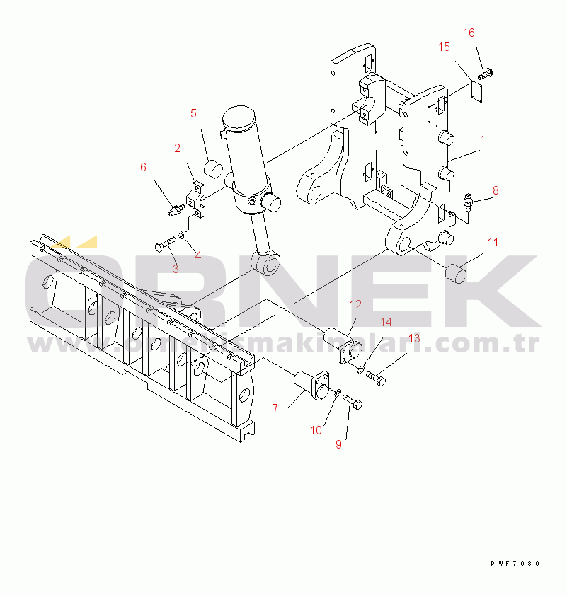Komatsu HFF302-1 S/N 1001-UP HINGED FORK (FRAME) (FOR FB30-11)(#.-)