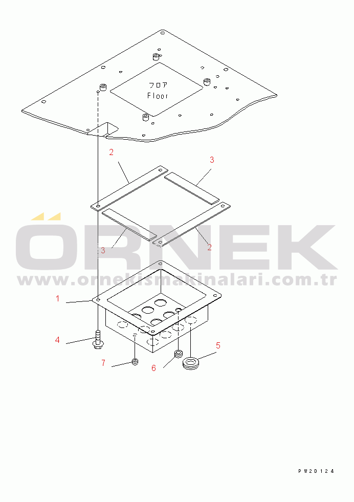 Komatsu HM300-1 S/N 1001-UP FRONT FRAME ELECTRICAL (CAB FLOOR COVER)(#1001-1015)