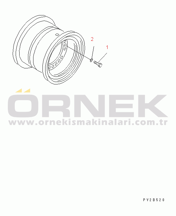 Komatsu HM350-1 S/N 1001-UP (-40cent. Spec.) RIM MOUNTING PARTS