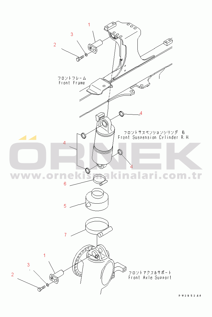 Komatsu HM350-1L S/N A10001-UP FRONT SUSPENSION (R.H.) (MOUNTING PARTS)