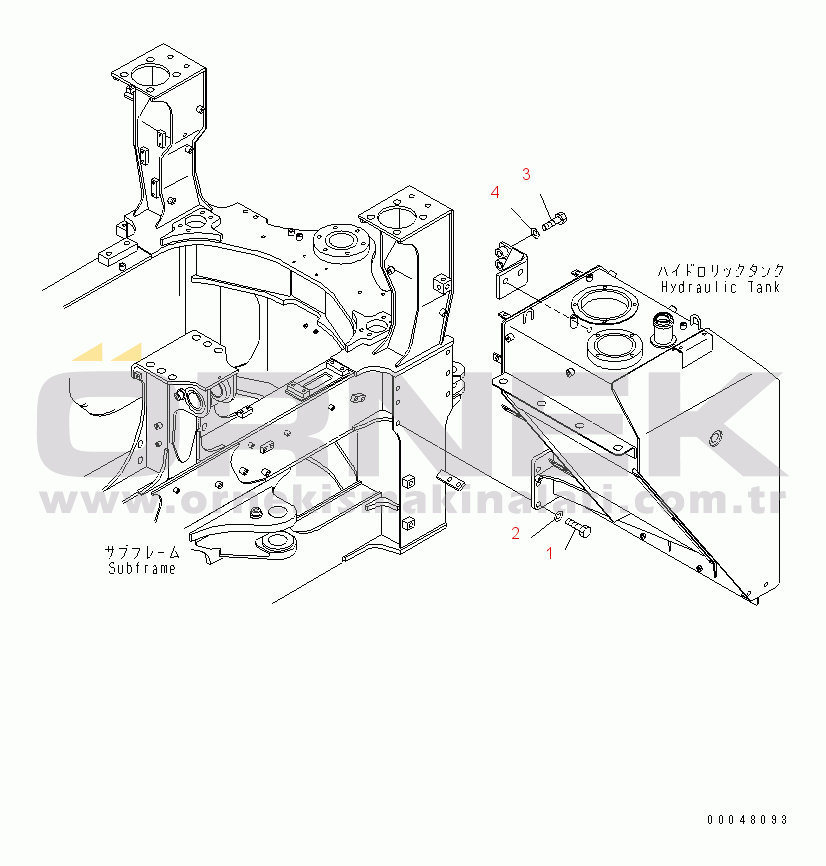 Komatsu HM350-2 S/N 2001-UP (ecot3, For EU) HYDRAULIC TANK MOUNTING PARTS