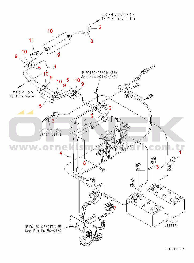Komatsu HM400-1 S/N 1001-UP BATTERY (WIRING)(#1228-)